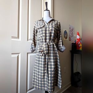 NY COLLECTION Belted Shirt Dress